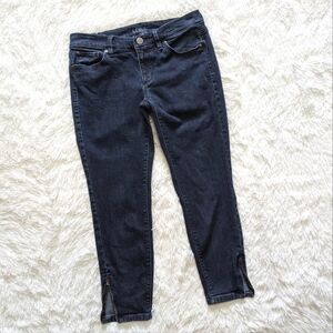 Loft Modern Skinny Ankle Zip Dark Blue Denim Jeans Size 6 Petite